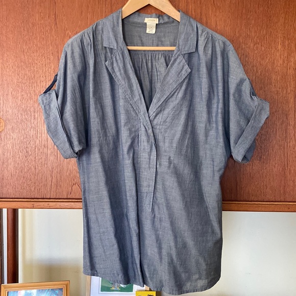 J. Crew Tops - J. Crew airy/lightweight short sleeve cotton chambray shirt